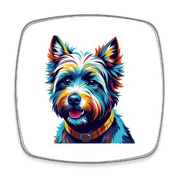 West Highland Terrier Dog Breed Cartoon Kawaii - Square fridge magnet - white - Front