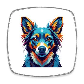Uruguayen Cimarron Chien Race Dessin Animé Kawaii - Magnet carré - blanc - Devant