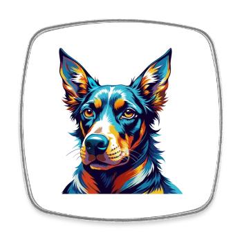 Chien courant de Transylvanie Race Dessin animé Kawaii - Magnet carré - blanc - Devant