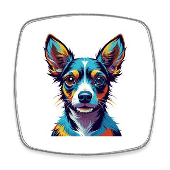 Spielzeug Foxterrier Hunderasse Bunte Karikatur Kawaii - Viereckiger Kühlschrankmagnet - Weiß - Vorne