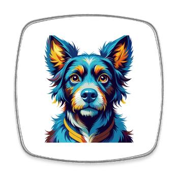 Bleu De Gascogne Dog Breed Colorful Cartoon Kawaii - Square fridge magnet - white - Front