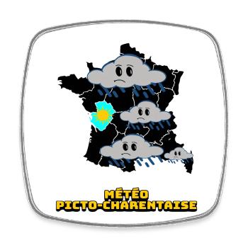 Picto-Charentaise Wetter - Viereckiger Kühlschrankmagnet - Weiß - Vorne