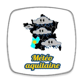 Aquitaine Wetter - Viereckiger Kühlschrankmagnet - Weiß - Vorne