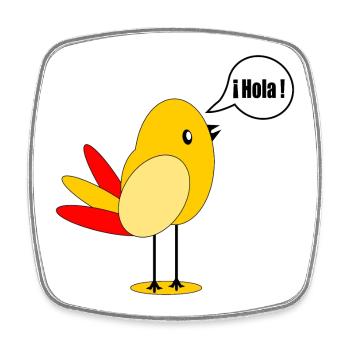 SPAIN COUNTRY FLAG SPANISH BIRD - Square fridge magnet - white - Front