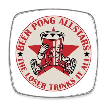 Beer Pong Allstars | Les couleurs peuvent être modifiées - Magnet carré - blanc - Devant