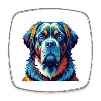 Alpine Mastiff Hunderasse Bunte Karikatur Kawaii - Viereckiger Kühlschrankmagnet - Weiß - Vorne