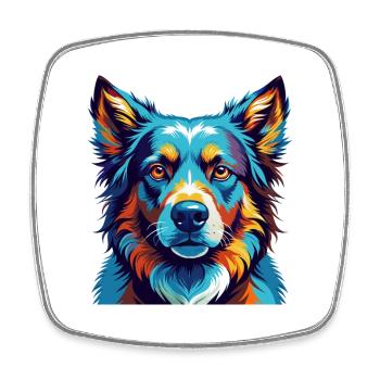 Argentino Dog Breed Colorful Cartoon Kawaii - Square fridge magnet - white - Front