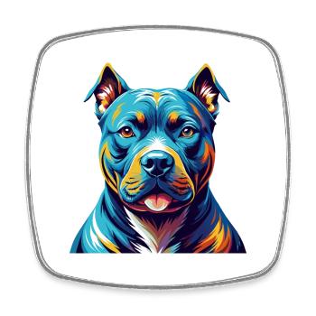 American Pitbull Terrier Dog Breed Cartoon Kawaii - Square fridge magnet - white - Front