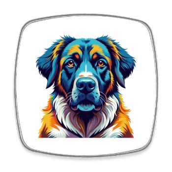 Anatolian Shepherd Dog Breed Cartoon Kawaii - Square fridge magnet - white - Front