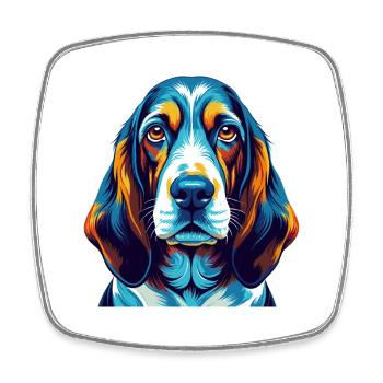 Basset Bleu De Gascogne Dog Breed Cartoon Kawaii - Square fridge magnet - white - Front