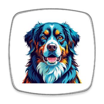 Berner Laufhund Race Chien Coloré Dessin Animé Kawaii - Magnet carré - blanc - Devant