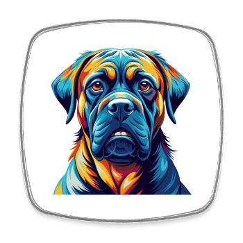 Brasilianische Dogge Hunderasse Karikatur Kawaii - Viereckiger Kühlschrankmagnet - Weiß - Vorne