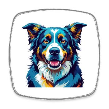 Bucovine Berger Chien Race Dessin Animé Kawaii - Magnet carré - blanc - Devant