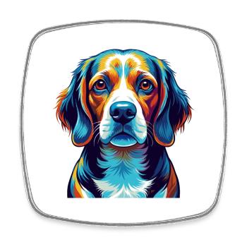Beagle Harrier Hunderasse Bunte Karikatur Kawaii - Viereckiger Kühlschrankmagnet - Weiß - Vorne