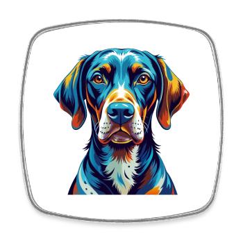 Chien d’arrêt belge race Dessin animé coloré Kawaii - Magnet carré - blanc - Devant