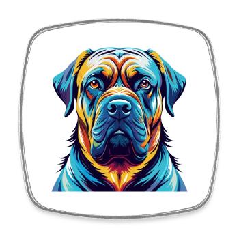 Belgische Dogge Hunderasse Bunte Karikatur Kawaii - Viereckiger Kühlschrankmagnet - Weiß - Vorne