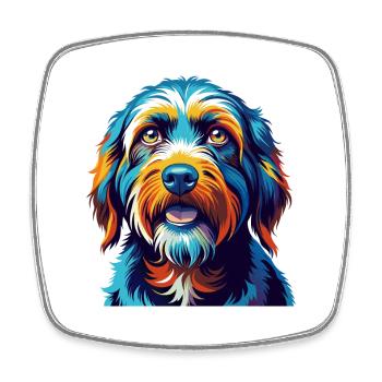 Brikett Griffon Vendeen Hunderasse Karikatur Kawaii - Viereckiger Kühlschrankmagnet - Weiß - Vorne