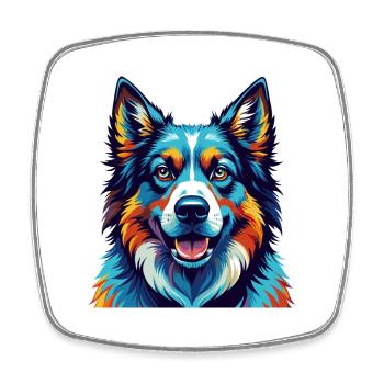 Caucasian Ovcharka Dog Breed Cartoon Kawaii - Square fridge magnet - white - Front