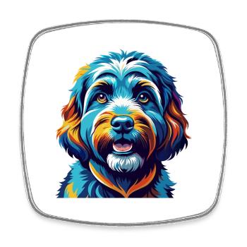 Cockapoo Chien Race Coloré Dessin Animé Kawaii - Magnet carré - blanc - Devant
