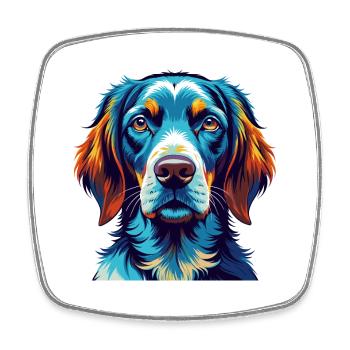 Auvergne Pointing Dog Breed Cartoon Kawaii - Square fridge magnet - white - Front