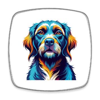 Danois Broholmer Chien Race Coloré Dessin Animé Kawaii - Magnet carré - blanc - Devant