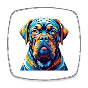Bordeauxdogge Hunderasse Karikatur Kawaii - Viereckiger Kühlschrankmagnet - Weiß - Vorne