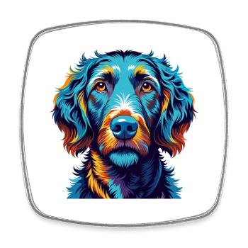Curly Coated Retriever Hunderasse Karikatur Kawaii - Viereckiger Kühlschrankmagnet - Weiß - Vorne