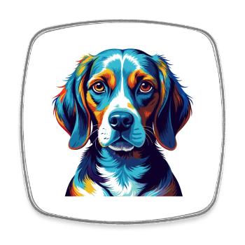 Beagle Hunderasse Bunte Karikatur Kawaii - Viereckiger Kühlschrankmagnet - Weiß - Vorne