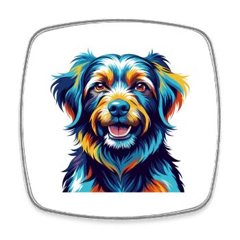 Cao De Gado Transmontano Hunderasse Karikatur Kawaii - Viereckiger Kühlschrankmagnet - Weiß - Vorne