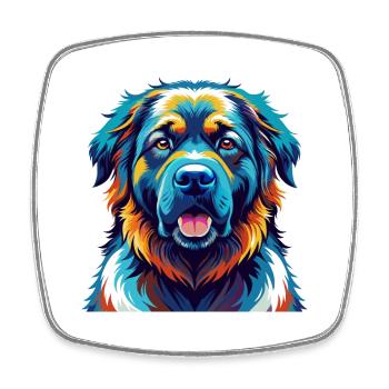 Caucasian Shepherd Dog Breed Cartoon Kawaii - Square fridge magnet - white - Front