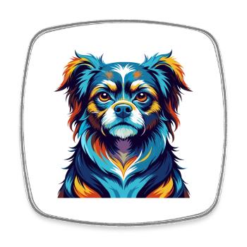Chinese Imperial Dog Breed Colorful Cartoon Kawaii - Square fridge magnet - white - Front