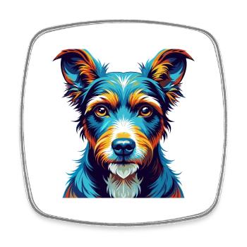Chilean Fox Terrier Dog Breed Cartoon Kawaii - Square fridge magnet - white - Front