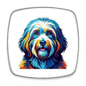 Coton De Tulear Chien Race Coloré Dessin Animé Kawaii - Magnet carré - blanc - Devant