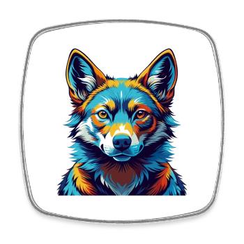 Dingo Dog Breed Colorful Watercolor Cartoon Kawaii - Square fridge magnet - white - Front