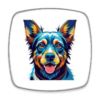 Cesky Fousek Race Chien Coloré Dessin Animé Kawaii - Magnet carré - blanc - Devant