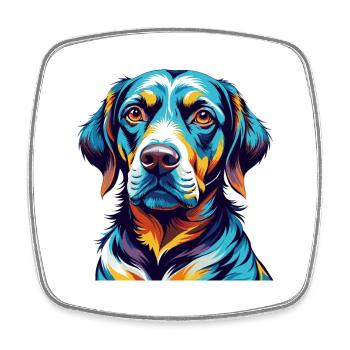 Bruno Jura Hound Dog Breed Colorful Cartoon Kawaii - Square fridge magnet - white - Front