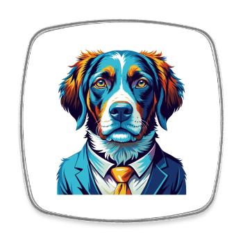 Braque Saint Germain Dog Breed Cartoon Kawaii - Square fridge magnet - white - Front