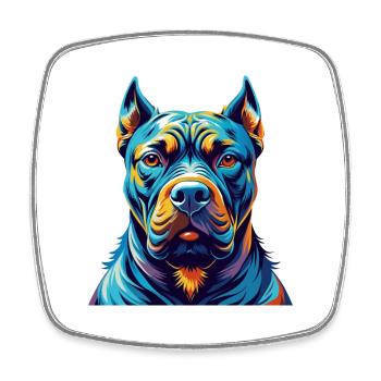 Cane Corso Dog Breed Colorful Cartoon Kawaii - Square fridge magnet - white - Front