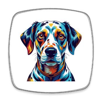Race de chien dalmatien Dessin animé coloré Kawaii - Magnet carré - blanc - Devant