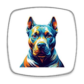 Dogo Argentino Hunderasse Bunte Karikatur Kawaii - Viereckiger Kühlschrankmagnet - Weiß - Vorne