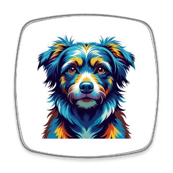 Drentsche Patrijshond Dog Breed Cartoon Kawaii - Square fridge magnet - white - Front