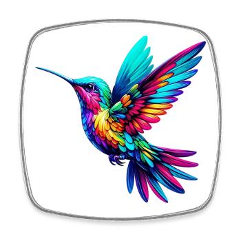Kolibri - Viereckiger Kühlschrankmagnet - Weiß - Vorne