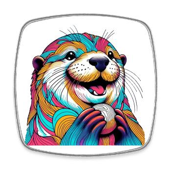 Otter - Square fridge magnet - white - Front
