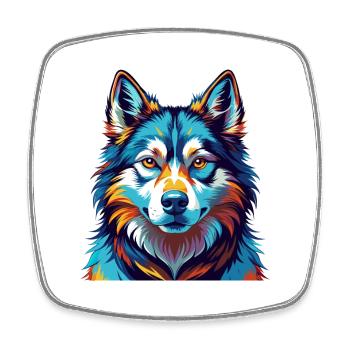 Ostsibirische Laika Hunderasse Karikatur Kawaii - Viereckiger Kühlschrankmagnet - Weiß - Vorne