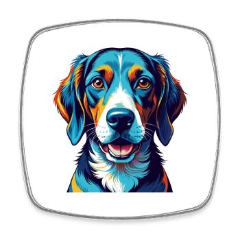 Foxhound anglais chien race coloré dessin animé Kawaii - Magnet carré - blanc - Devant