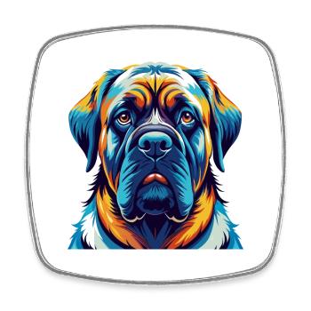 Englische Dogge Hunderasse Bunte Karikatur Kawaii - Viereckiger Kühlschrankmagnet - Weiß - Vorne