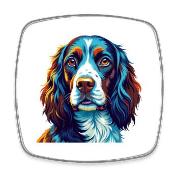 English Springer Spaniel Hunderasse Karikatur Kawaii - Viereckiger Kühlschrankmagnet - Weiß - Vorne