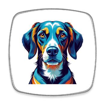 Chien de chasse estonien race dessin animé coloré Kawaii - Magnet carré - blanc - Devant