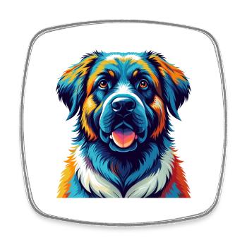 Estrela Mountain Dog Breed Colorful Cartoon Kawaii - Square fridge magnet - white - Front