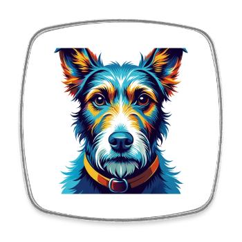 Foxterrier Glatte Hunderasse Karikatur Kawaii - Viereckiger Kühlschrankmagnet - Weiß - Vorne
